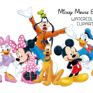 Mickey Mouse & Friends Watercolor Clipart (Digital Download)