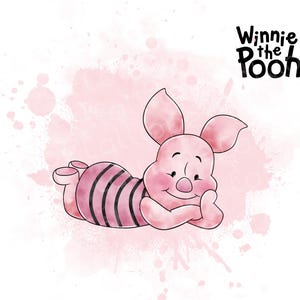 Piglet Watercolor Clipart: Hand-Drawn Winnie the Pooh Illustration (Digital File)