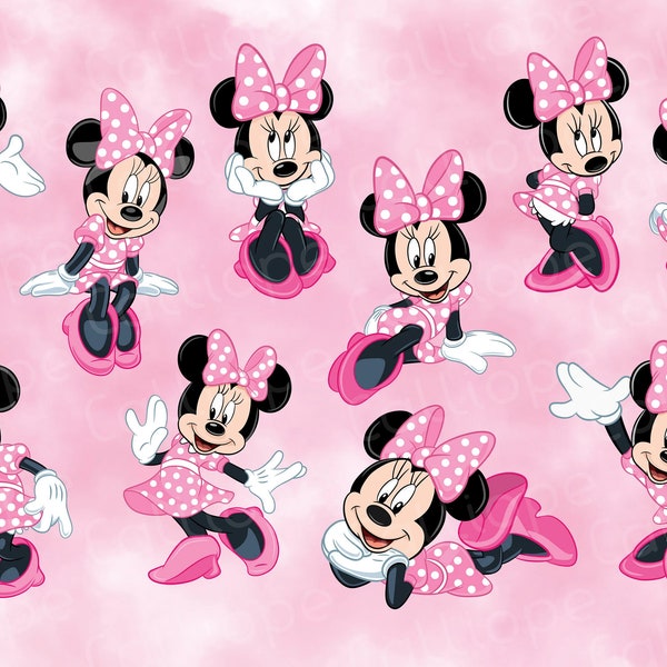 Minnie Mouse Rosa, PNG y Contorno