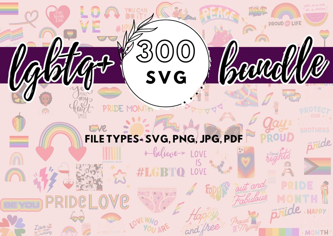 300 LGBTQ SVG Bundle LGBT Svg Pride Svg Gay Pride Svg Lgbt - Etsy Israel