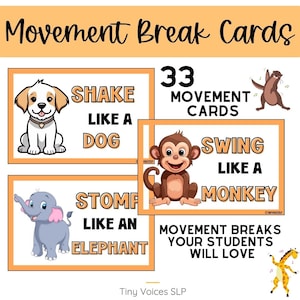 Cartões de quebra de movimento animal