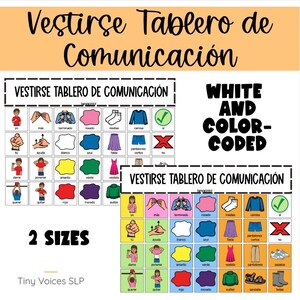 Bilingual Spanish Getting Dressed AAC Communication Board