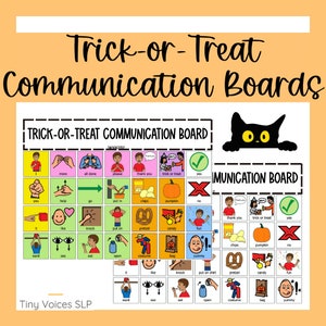 Trick or Treat AAC Communication Boards, Basic Communication Board, Aided-Language, AAC, Non Verbal, Pre Verbal, Communication