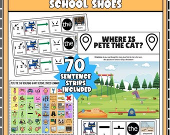 ピート・ザ・キャットが私の学校の靴を履いて揺れる 改訂版ブックコンパニオン - 文章ストリップ、AACボード、アクティビティ