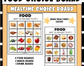 Food, Snack, and Drink Choice Board - Speech Therapy