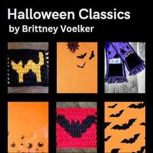 Wzory na szydełkowe mozaiki na Halloween – eBook: 7 wzorów, 3 projekty (wersja cyfrowa do pobrania)