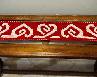 Valentine Hearts Table Runner Crochet Pattern (PDF Download)