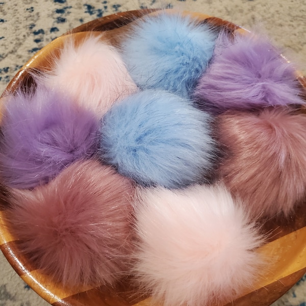 Muted Colors Faux Fur Pom Pom for Hat