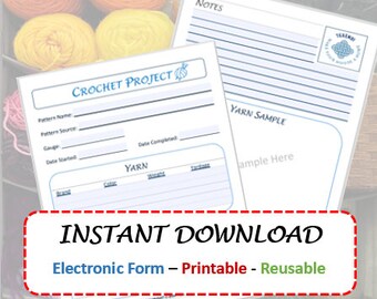 Crochet Project Planner – Printable, Fillable Tracker (PDF Download)