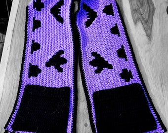 Halloween Mosaic Crochet Pocket Shawl Pattern (PDF Pattern)