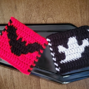 Spooky Bat & Ghost Crochet Patterns - Mosaic Halloween Decor (PDF Pattern)