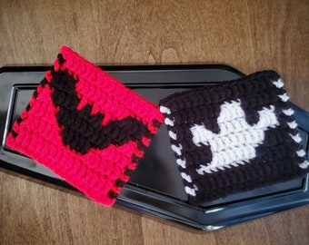 Spooky Bat & Ghost Crochet Patterns - Mosaic Halloween Decor (PDF Pattern)