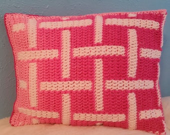 Mosaic Crochet Pillow Sham Pattern: 18" Square (PDF Pattern)