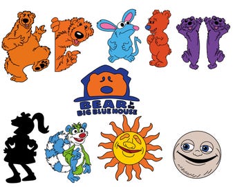 Paquete de archivos SVG de 10 colores en capas de la serie de televisión "Oso Casa Azul" para Cricut, arte digital, vectores, archivos SVG