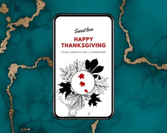 Thanksgiving- Digital Card - Animated Card, E-card, Thanksgiving Card - ready to send card instantly. You get the animated E-card