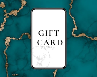Gift card. Digital gift card. Digital Card - Animated Card, E-card, ready to send instantly. E-cards sends in text app as a GIF.