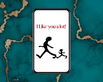 Sweet admiration - I like you card - Digital Card - Animated Card, E-card, ready to send instantly. E-cards sends in any text app as a GIF.
