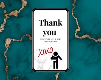 Thank you Card. Gratitude. Digital Card - Animated Card, E-card, ready to send card. Send your E-card via any text app.
