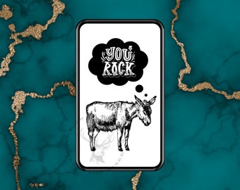Sweet donkey - You rock. Digital Card - Animated Card, E-card, ready to send instantly. You get the E-card as a GIF.