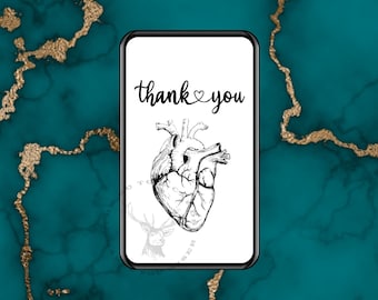 Thank you card- heartfelt thanks. Digital Card - Animated Card, E-card, ready to send instantly. E-cards sends in text app as a GIF.