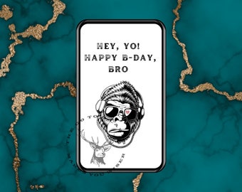 Happy BDay Bro - Digital Card - Animated Card, E-card, ready to send card instantly.