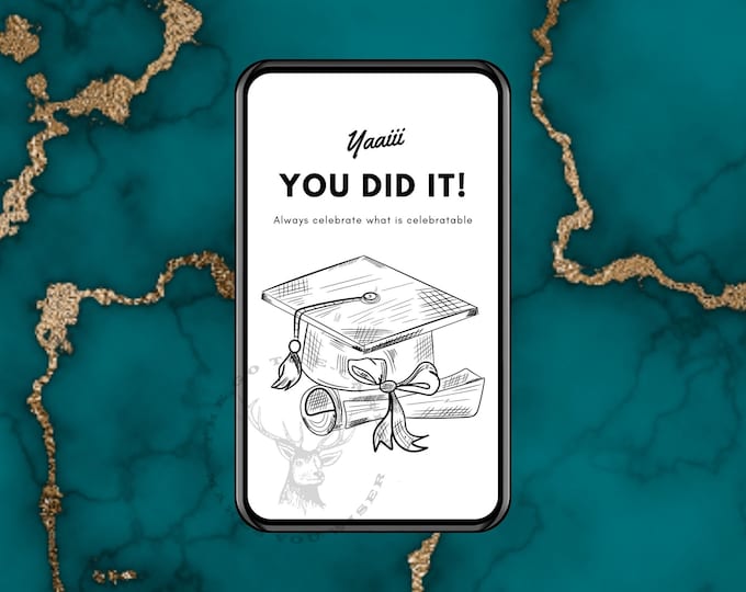 Featured listing image: Graduation Card. Congratulation Card. Celebration card. Digital Card - Animated Card, E-card, ready to send card instantly.