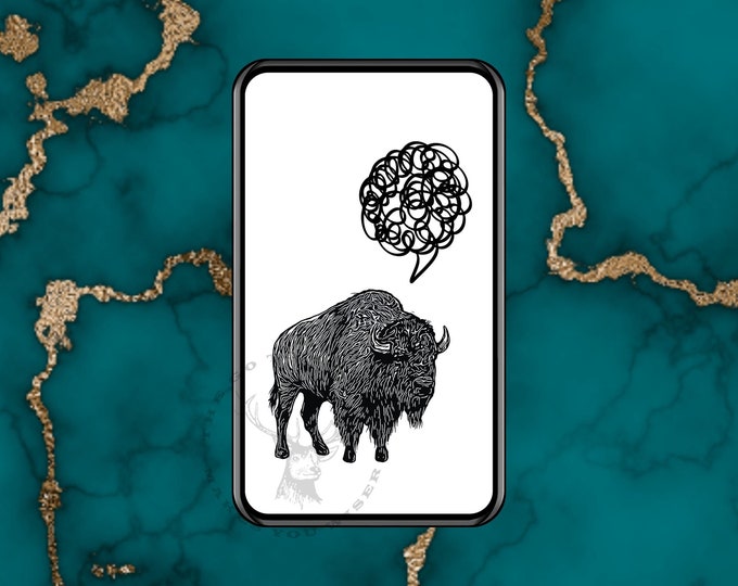 Featured listing image: Talking Bull card. Whimsical card.Bison bull . Digital Card - Animated Card, E-card, ready to send instantly. E-cards sends in any text app.