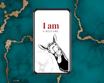 Funny card, playful donkey. I am a wild one. Digital Card - Animated Card, E-card, ready to send instantly. E-cards sends in any text app.