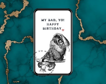 My bad - birthday card - Digital Card - Animated Card, E-card, ready to send card instantly.
