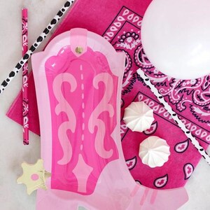 Cowgirl Pink Boot Shaped Plate | Rodeo Party | Rodeo Theme | Pink Plates