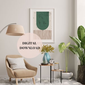 Abstract Woman Silhouette, Boho Women Canvas,Minimal Woman Art Print, Modern Gallery Wall Art