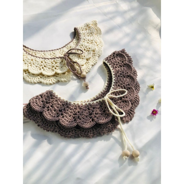 Mothers Day Gifts, Custom Crochet Knit Collar, Removable Peter Pan Collar