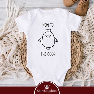 New To The Coop Bodysuit, New To The Coop Baby Bodysuit, Chicken Announcement Gift, Baby Shower Gift, Baby Outfit, Cute Baby Clothing, Funny