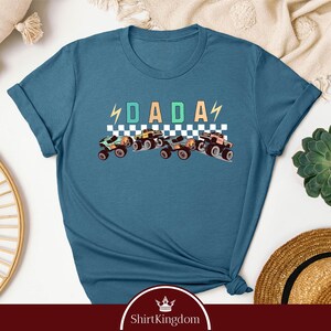 a t - shirt with a picture of a racing car on it