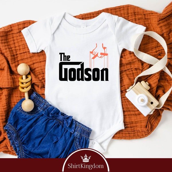 thumbnail image 2 of Funny 'I'm The Godson' Baby Bodysuit – White, Short Sleeve, Babygrow Christening Gift (UK Made) 2 of 6