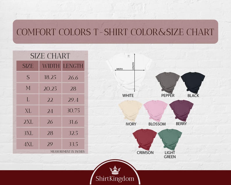 a white brick wall with a red and white sign that says comfort colors t -