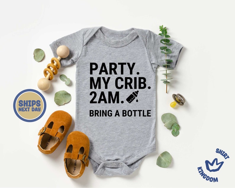 Party At My Crib Bodysuit, Funny Baby Clothes, Cute Bodysuit, Baby Boy Clothes, Baby Girl Bodysuit, Baby Girl Clothes, Baby Boy Bodysuit 画像 4