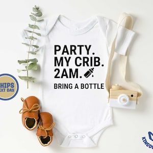 Party At My Crib Bodysuit, Funny Baby Clothes, Cute Bodysuit, Baby Boy Clothes, Baby Girl Bodysuit, Baby Girl Clothes, Baby Boy Bodysuit 画像 5