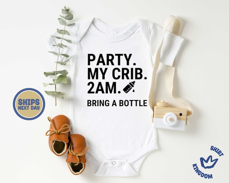Party At My Crib Bodysuit, Funny Baby Clothes, Cute Bodysuit, Baby Boy Clothes, Baby Girl Bodysuit, Baby Girl Clothes, Baby Boy Bodysuit 画像 5