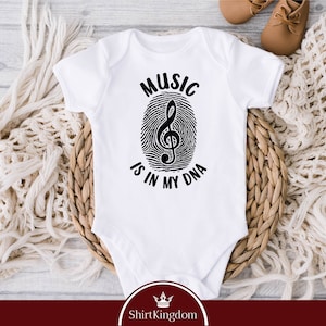 Music Is In My DNA Baby Bodysuit, Cute Musician Bodysuit, Music lover Bodysuits, Music Baby Clothes, Cute Baby Bodysuit, Gift for Newborn