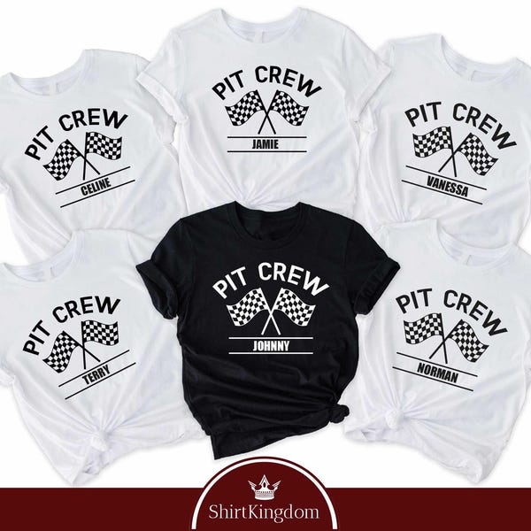 Pit Crew Shirt, Family Matching Shirt And Bodysuit, Race Car Tee, Checkered Flag Shirt, Dirt Track Racing, Drag Racing Gift, Pit Stop Shirt