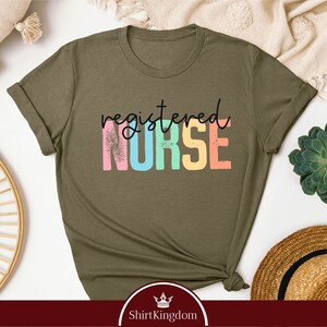 a t - shirt with the word nurse printed on it