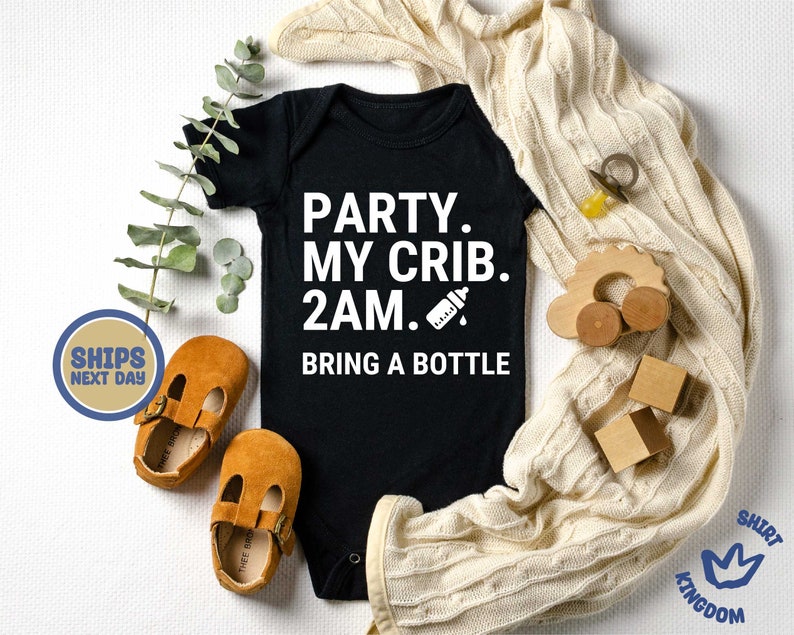 Party At My Crib Bodysuit, Funny Baby Clothes, Cute Bodysuit, Baby Boy Clothes, Baby Girl Bodysuit, Baby Girl Clothes, Baby Boy Bodysuit 画像 2