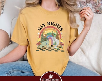 Funny Frog Gay Rights Shirt, LGBT Rainbow Shirt, Funny LGBTQ Shirt, Frog And Toad Pride Shirt, LGBTQ Shirt, Comfort Colors, Dancing Frog Tee