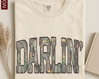 Darlin Camo Western Shirt, Retro Distressed Cowboy Quote Graphic Tee, Comfort Colors Darlin Shirt, Country Girl Concert Shirt, Rodeo T-Shirt