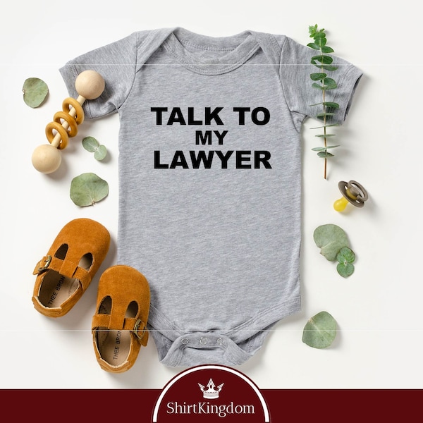 Talk To My Lawyer Bodysuit, Funny Attorney Baby Bodysuit, Cute Baby Clothing, Baby Shower Gift, Future Lawyer, Raglan Bodysuit, Baby Shower