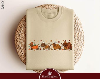 Funny Thanksgiving Dog Sweatshirt, Dachshund Lover Sweater, Funny Turkey Dog Shirt, Thanksgiving T-Shirt, Fall Season Gift
