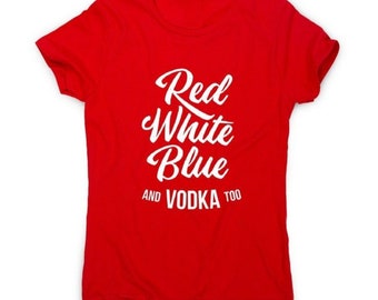 Grappige vrouwen rode t-shirt wodka drinken cadeau voor haar cadeau moeder feestmeisje cadeau