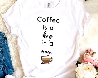 Koffie grappig Jersey T-shirt met korte mouwen