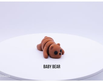 Adorable Brown Bear Keychain - Articulating 3D Printed Fidget Toy